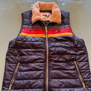 Brand new, never worn, aviator nation vest with faux shearling inner collar